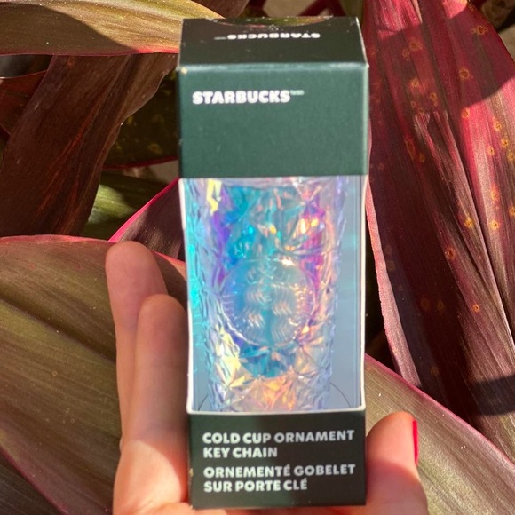 New Starbucks 2023 Holiday Unicorn Silver Dichrois Prism Mini Tumbler Keychain - Picture 2 of 2